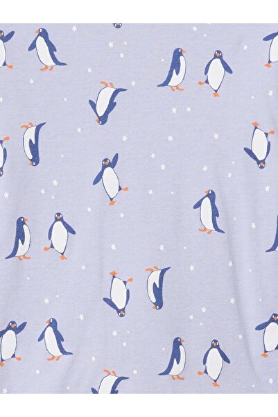 GAP Bebek Açık Mavi %100 Organik Pamuk Penguin Pijama Seti