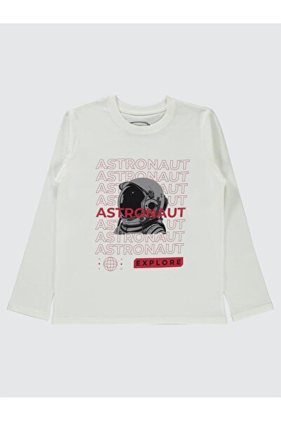 Civil Boys Astronaut Baskılı 10-13 Yaş Sweatshirt - Ekru 13-14 Yaş