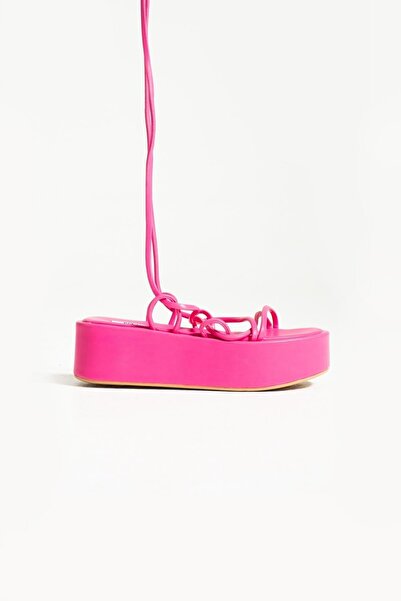 Bestyle Sandale de damă Kedy cu curele la gleznă fucsia