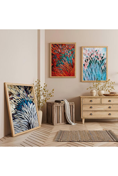 Zevahir Mobilya Dekorasyon Set de pictură din lemn cu trei culori ale naturii...