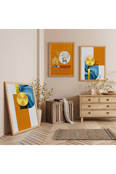 Zevahir Mobilya Dekorasyon Drveni okviri, apstraktna ravnoteža, trostruki set...