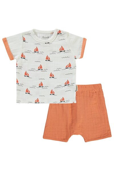 Miniworld Printed Muslin Shorts Set 6-18 Months - Orange12-18 Months