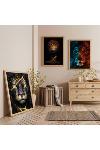 Zevahir Mobilya Dekorasyon Set de pictură din lemn cu cadru din lemn, cu leuș...