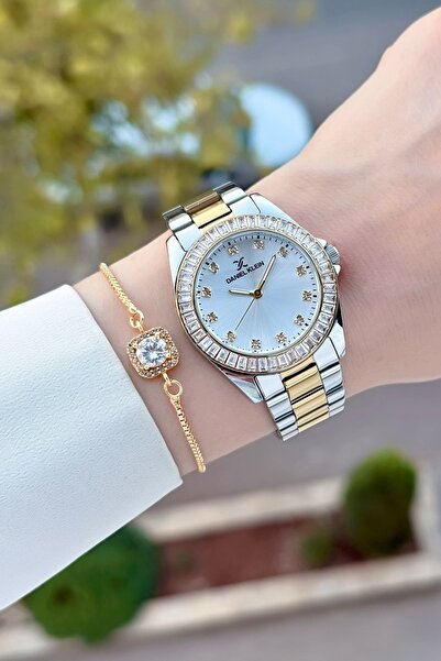 Daniel Klein Sarı Gri Renk Ayarlanabilir Kordonlu 34 Mm Kadın Kol Saati ve He...