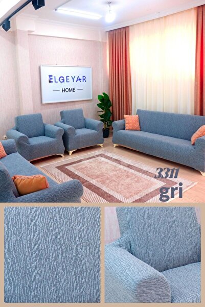 elgeyar Fleksibilna žakard sofa 3+3+1+1 sa suknjom - set sa šarom štapova