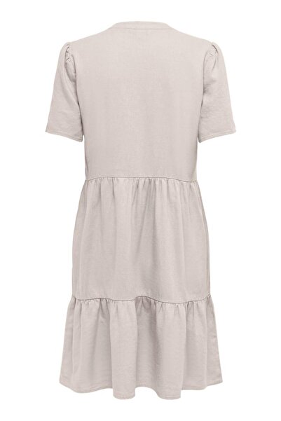 ONLY Rochie de damă cu decolteu în V cu mânecă scurtă din in