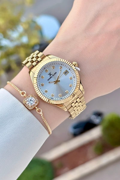 Daniel Klein Sarı Renk Ayarlanabilir Kordonlu 34 Mm Kadın Kol Saati ve Hediye...