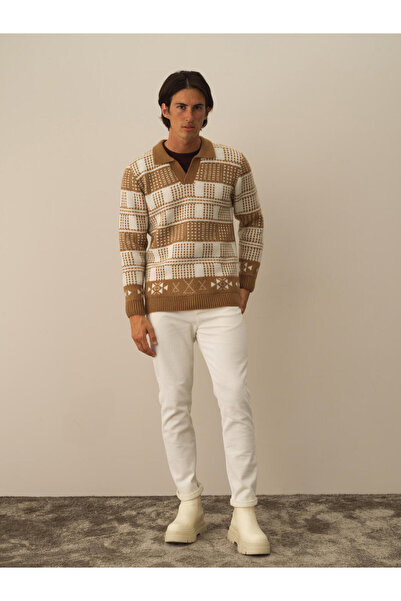 Xint Erkek Camel Polo Yaka Regular Fit Kazak