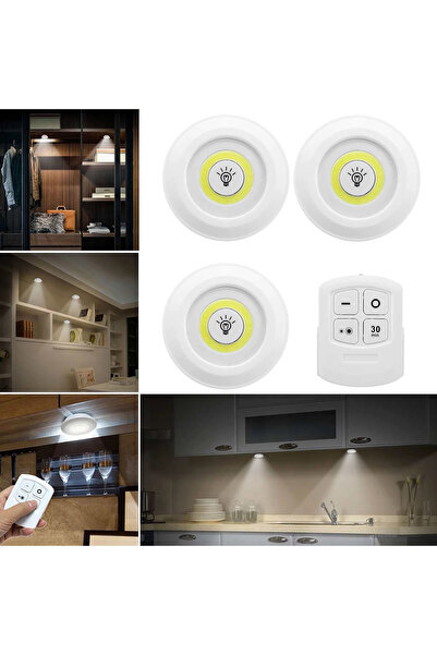 nelerbulurum KUMANDALI PİLLİ ÜÇ LAMBALI PARLAKLIK VE ZAMAN AYARLANABİLİR PORTATİF COB LED IŞIK AYDINLATMA