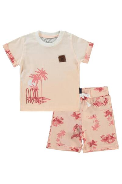 Miniworld Surfer's Şortlu 6-18 Ay Takım - Pudra 6-9 Ay