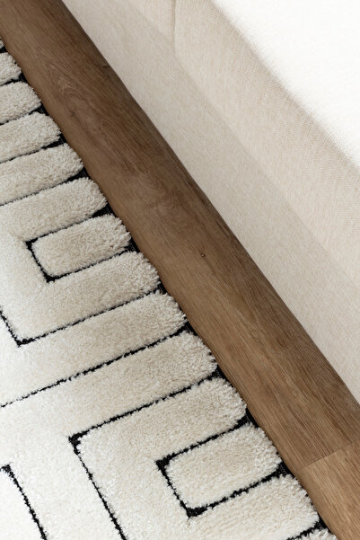 Post Halı Yumuşak Peluş Post Shaggy Sisal Halı Krem Antrasit Oturma Odası Salon Mutfak Yoluk Halısı