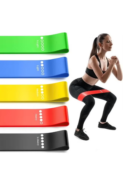 Primo Plus Set Of 5 Crossfit Latex Resistance Bands 0.37pound 0.37pound