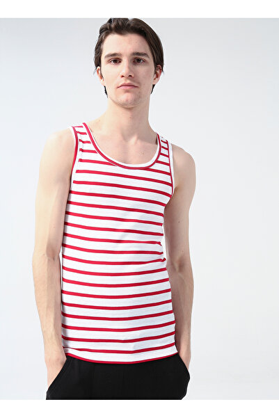 TheDon The Don Beyaz - Kırmızı Erkek İç Giyim Atlet 100TDNATL007036