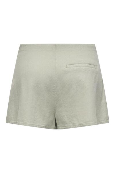 ONLY Women's High Waist Linen Blended Shorts Skirt - Light Green