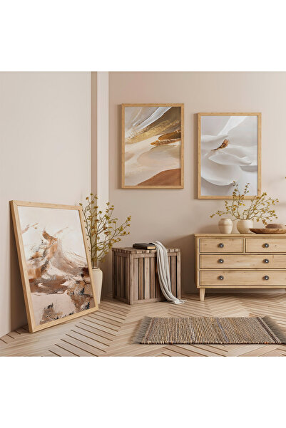 Zevahir Mobilya Dekorasyon Set de pictură din lemn cu trei piese Dansul alb p...