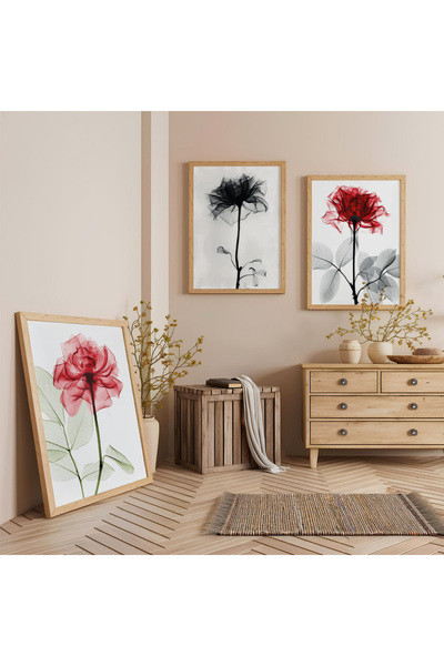 Zevahir Mobilya Dekorasyon Set de pictură modernă triplă pe lemn cu desen de ...