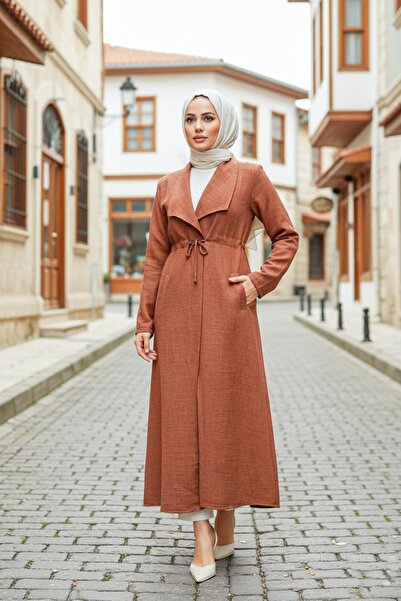 Neva Style Коричнева шапка хіджаб з кишенями 11341kh