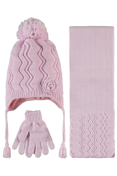 Kitti طقم ملابس أطفال من 3 قطع للفتيات من 4-8 سنوات - وردي قياسي من أكال تيكستيل