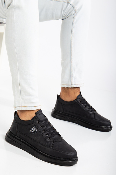 BY ERG SHOES Erkek Siyah Günlük Esnek Rahat Dikişli Hafif Poli Taban Yürüyüş Garantili Spor Ayakkabı