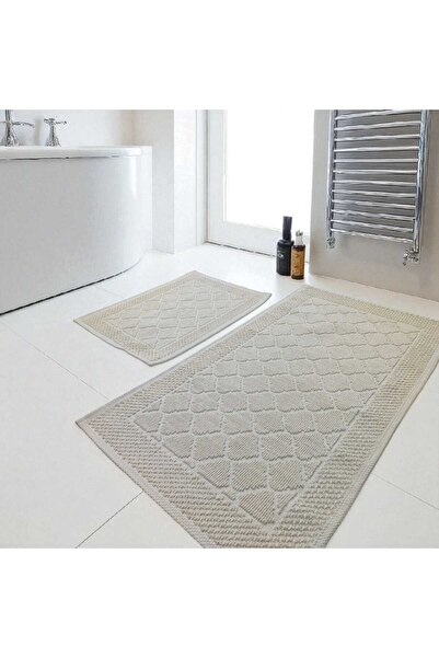 NikAr Home Bathroom Cotton Mat Set, Non-Slip Base, Stylish and Durable, Sizes 60X100 / 60X50