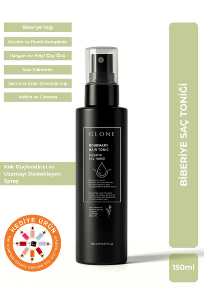 GLONE Biberiye Saç Toniği 150ml: Cüce Palmiye, Ginseng, Keratin & Kafein ile ...