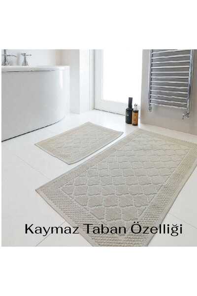NikAr Home Banyo Pamuk Paspas Seti, Kaymaz Taban, Şık Ve Dayanıklı 60x100 / 6...
