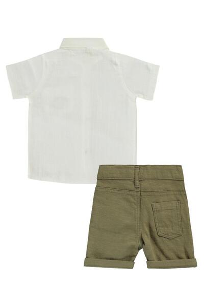 Concept. Concept Muslin Shirt and Shorts 3-Piece Set 6-18 Months - Khaki12-18 Months