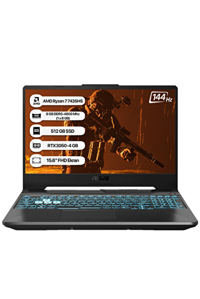 ASUS Tuf Gaming A15 FA506NCR-HN033 AMD Ryzen 7 7435HS 8GB 512GB SSD RTX3050-4GB 75W Freedos 15.6" 14