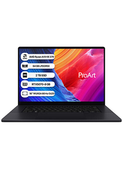 ASUS ProArt P16 H7606WP-ME022W AMD Ryzen AI 9 HX 370 64GB 2TB SSD RTX 5070 16" 4K OLED 0.2ms 60hz W11H