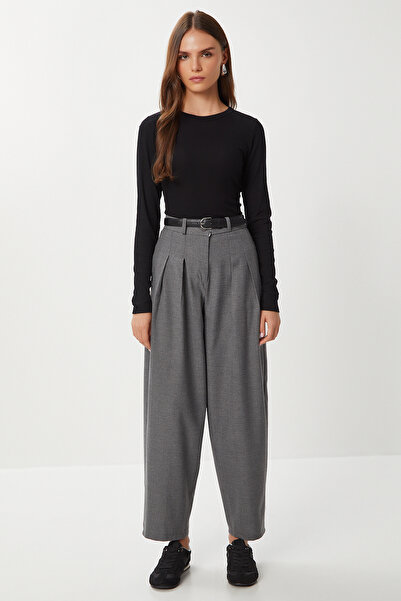 Lovelyİstanbul Pensli Polyviscon Balloon Pants Lgp0025 Anthracite