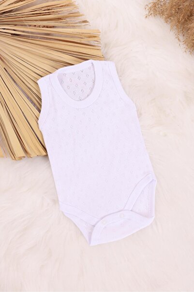 kidello White Diamond Patterned Baby Bodysuit (0-12 Months)