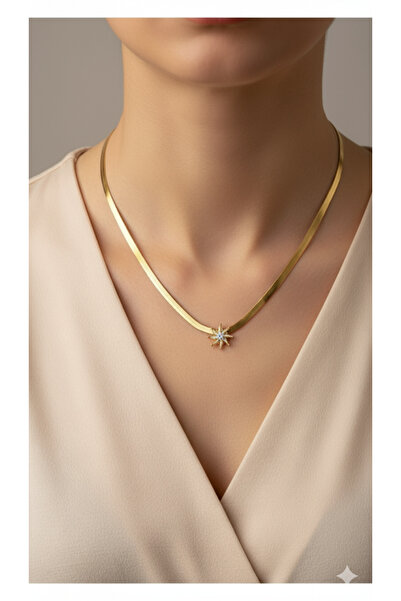 ısıkkonya İtalyan Zincir Çarmlı Çelik kolye [Alerji yapmayan üründür]