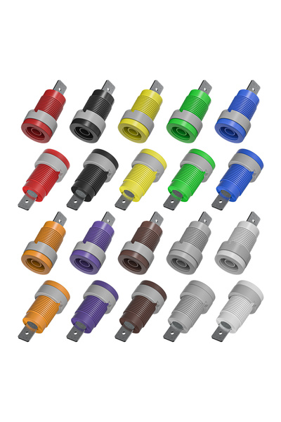 Choice P40018A-10C-20PC Cleqee P40018A 4mm Banana Female Jack Panel Mount Ske...