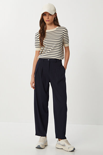 Lovelyİstanbul Pensli Polyviscon Balloon Pants Lgp0025 Dark Blue