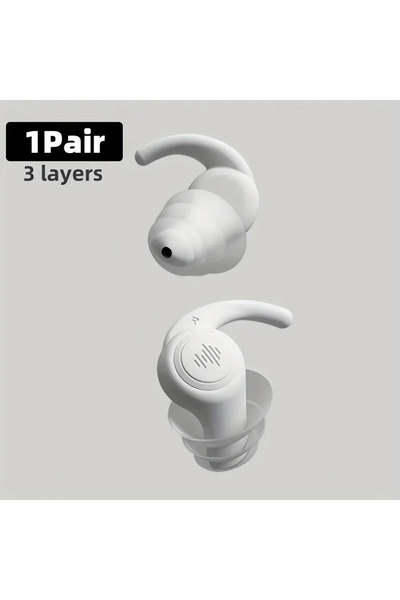 Choice سدادات أذن بيضاء من HUAK مكونة من 3 طبقات من السيليكون الناعم، قابلة ل...
