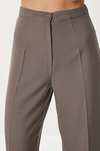 Lovelyİstanbul Dikişli Straight Poliviskon Pantolon LGP0023 VİZON