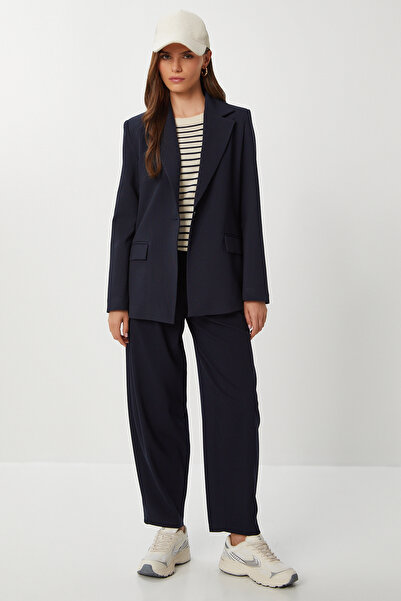 Lovelyİstanbul Pensli Poliviskon Balon Pantolon LGP0025 LACİVERT