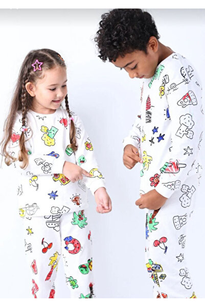 İsobel Kids Girls and Boys Long Sleeve Paintable Pajama Set