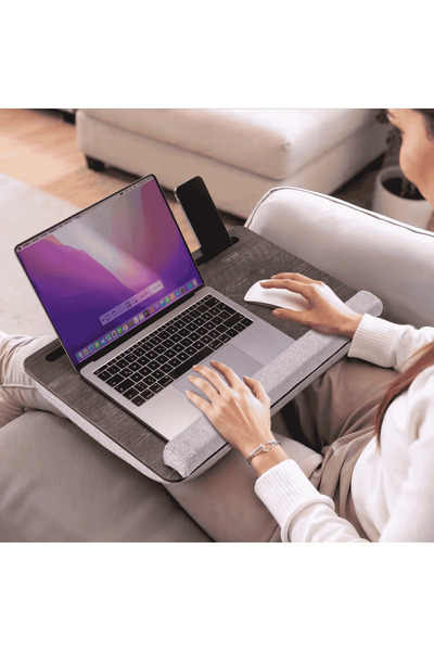 Vigo Wood Suport pentru laptop cu pernă Antique Grey-LS025