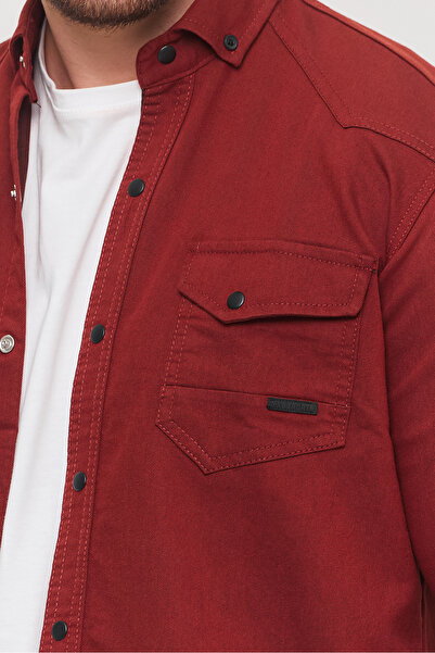 YXC Ανδρικό τζιν πουκάμισο Slim Fit