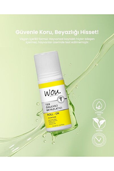WOU World of Unique Wou Ter Önleyici Beyazlatıcı Roll-on Deodorant 75 ml-UNİSEX