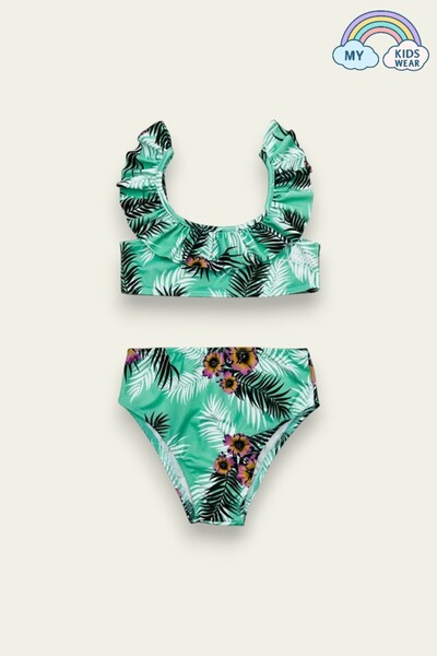 My Kids Wear Costum de baie pentru fetiță cu imprimeu cu volante