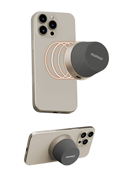Momax 1-Vibe Go Magnetic Wireless Taşınabilir Gerçek Kablosuz Hoparlör (Gri)