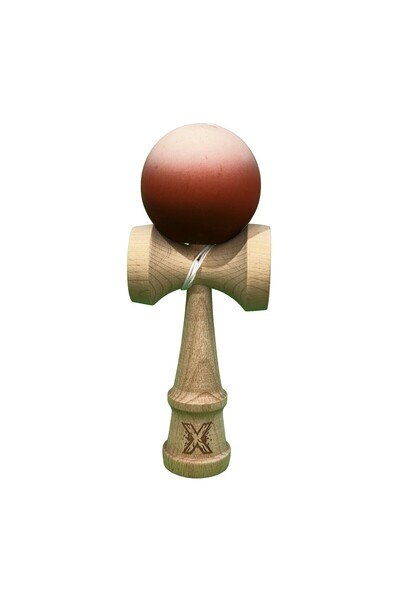 Kendama USA Jucarie Kendama X Originala, Profesionala, Flippy, din Lemn, Rubber Grip, 18 cm, Maro/Bej/Roz
