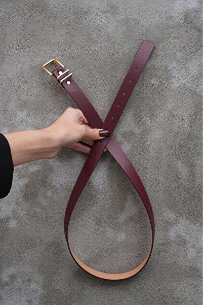 MODAM HİFA Grid Bridge Gold Buckle Women's Belt Trouser Belt Dress Belt Shirt Belt Coat Belt