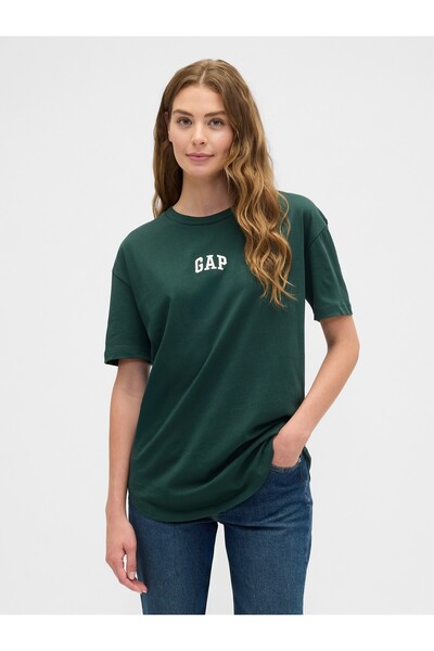 GAP Kadın Koyu Yeşil Arch Logo T-Shirt