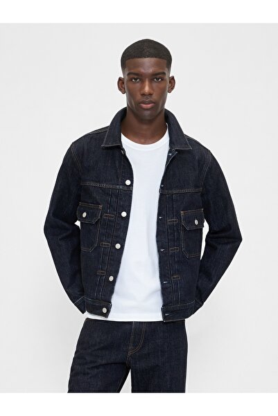 GAP Erkek Koyu Mavi Heavyweight Denim Ceket