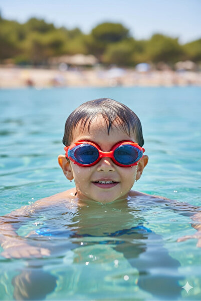 AVESSA نظارات سباحة للأطفال باللون الأزرق والأحمر من GS28