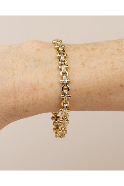 Portakal Esintisi Xuping Zirkon Taşlı Örgü Bileklik