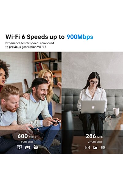 EDUP Dual USB Adapter EDUP, WiFi 6 and Bluetooth 5.3, Compatible with Windows 10/11, Dual Band 2.4G/5GHz,